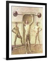 Pushing Weights with Two Arms, Number 3, 1914-Eugene Jansson-Framed Giclee Print