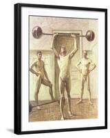 Pushing Weights with Two Arms, Number 3, 1914-Eugene Jansson-Framed Giclee Print