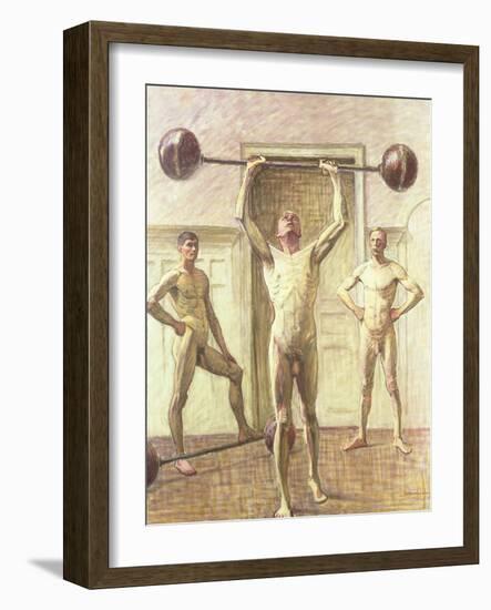 Pushing Weights with Two Arms, Number 3, 1914-Eugene Jansson-Framed Giclee Print