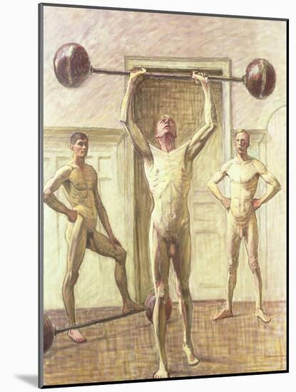 Pushing Weights with Two Arms, Number 3, 1914-Eugene Jansson-Mounted Giclee Print