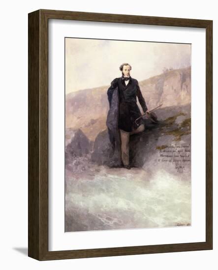 Pushkin (1799-1837) on the Shore of the Black Sea, 1897-Ivan Konstantinovich Aivazovsky-Framed Giclee Print