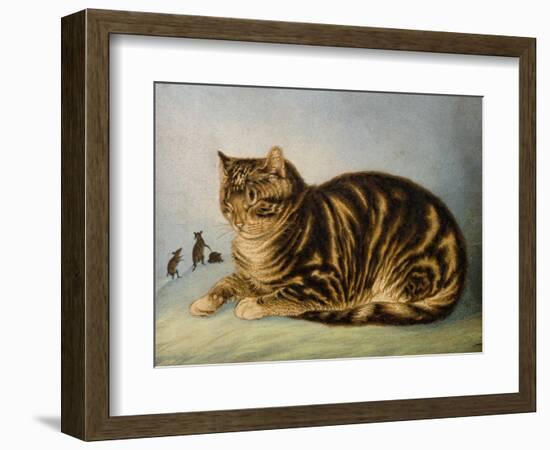 Puss Napping-George Baxter-Framed Giclee Print