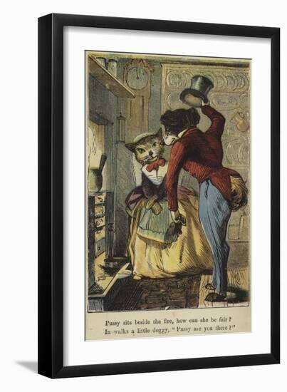 Pussy Sits Beside the Fire-null-Framed Giclee Print