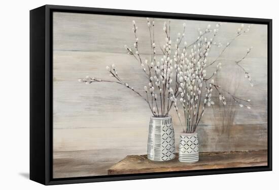 Pussy Willow Still Life with Designs-Julia Purinton-Framed Stretched Canvas