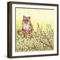 Pussywillows Fox-Wendy Edelson-Framed Giclee Print