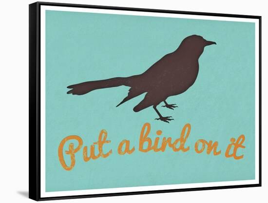 Put A Bird On It Blue-null-Framed Stretched Canvas