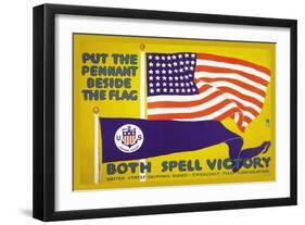 Put the Pennant Beside the Flag, c.1917-Charles Buckles Falls-Framed Art Print