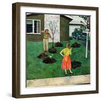 "Put the Tree There?", April 9, 1955-George Hughes-Framed Giclee Print