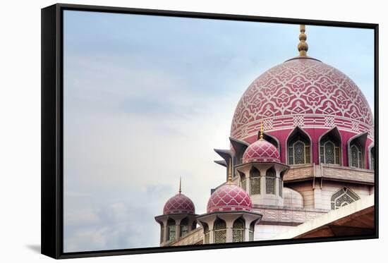 Putra Mosque is the Principal Mosque of Putrajaya, Malaysia.-szefei-Framed Stretched Canvas