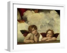 Putti, Detail from the Sistine Madonna-Raffael-Framed Giclee Print