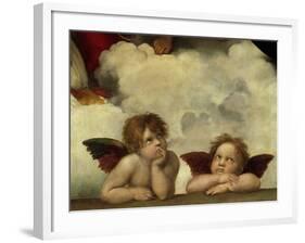 Putti, Detail from the Sistine Madonna-Raffael-Framed Giclee Print