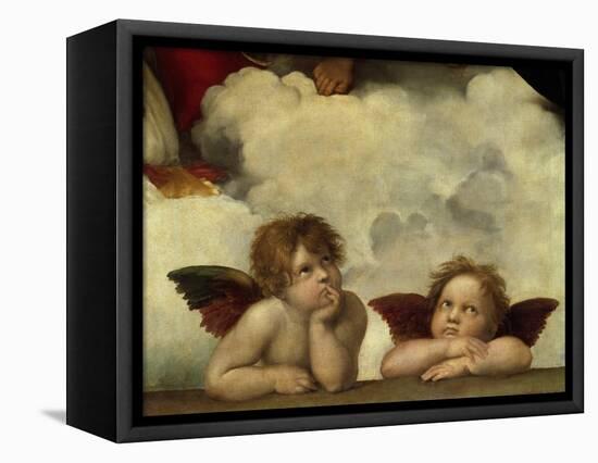 Putti, Detail from the Sistine Madonna-Raffael-Framed Stretched Canvas