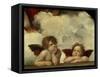 Putti, Detail from the Sistine Madonna-Raffael-Framed Stretched Canvas