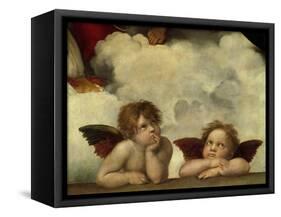 Putti, Detail from the Sistine Madonna-Raffael-Framed Stretched Canvas