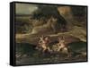 Putti Fighting on Goats-Nicolas Poussin-Framed Stretched Canvas
