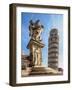 Putti Fountain and Leaning Tower, Piazza dei Miracoli, Pisa, Tuscany, Italy-Karol Kozlowski-Framed Photographic Print