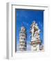 Putti Fountain and Leaning Tower, Piazza dei Miracoli, Pisa, Tuscany, Italy-Karol Kozlowski-Framed Photographic Print