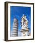 Putti Fountain and Leaning Tower, Piazza dei Miracoli, Pisa, Tuscany, Italy-Karol Kozlowski-Framed Photographic Print