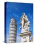 Putti Fountain and Leaning Tower, Piazza dei Miracoli, Pisa, Tuscany, Italy-Karol Kozlowski-Stretched Canvas