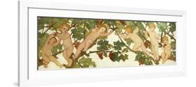 Putti Frolicking in a Vineyard-Phoebe Anna Traquair-Framed Premium Giclee Print