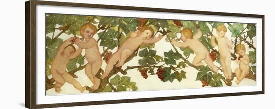 Putti Frolicking in a Vineyard-Phoebe Anna Traquair-Framed Premium Giclee Print