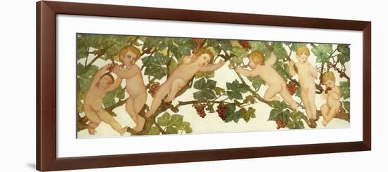 Putti Frolicking in a Vineyard-Phoebe Anna Traquair-Framed Premium Giclee Print