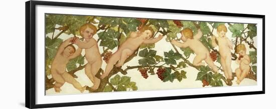 Putti Frolicking in a Vineyard-Phoebe Anna Traquair-Framed Premium Giclee Print