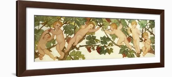 Putti Frolicking in a Vineyard-Phoebe Anna Traquair-Framed Giclee Print