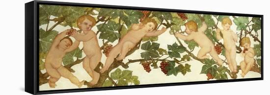 Putti Frolicking in a Vineyard-Phoebe Anna Traquair-Framed Stretched Canvas