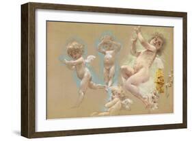 Putti. Interior Décor of the Baron Von Dervis Mansion in Petersburg-Konstantin Yegorovich Makovsky-Framed Giclee Print