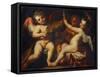 Putti Musicmaking-Domenico Piola, the Elder (Circle of)-Framed Stretched Canvas