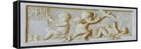 Putti Playing with Birds (Oil on Canvas)-Piat-Joseph Sauvage-Framed Stretched Canvas