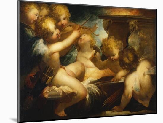 Putti Sharpening their Arrows-Valerio Castello-Mounted Giclee Print