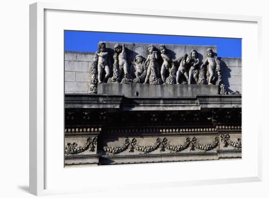 Putti with Garlands of Flowers, Frieze of Building in Treviso, Veneto, Italy-null-Framed Giclee Print