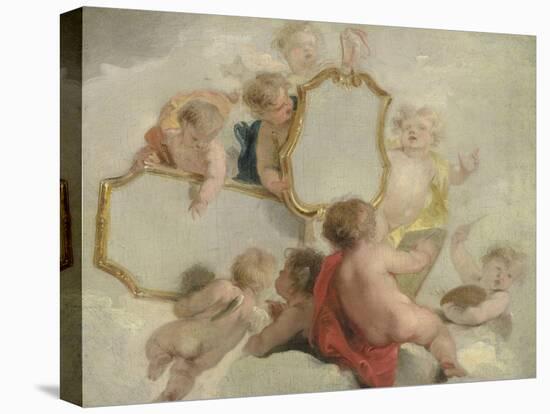 Putti with Mirrors-Jacob De Wit-Stretched Canvas