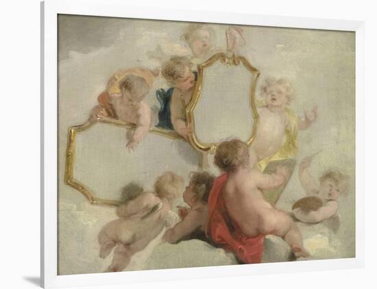 Putti with Mirrors-Jacob De Wit-Framed Art Print