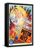 PUTTIN' ON THE RITZ, US re-release poster art, from left: Harry Richman, Joan Bennett, 1930-null-Framed Stretched Canvas