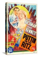 PUTTIN' ON THE RITZ, US re-release poster art, from left: Harry Richman, Joan Bennett, 1930-null-Stretched Canvas