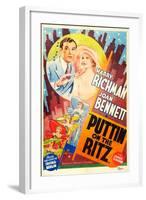 PUTTIN' ON THE RITZ, US re-release poster art, from left: Harry Richman, Joan Bennett, 1930-null-Framed Art Print