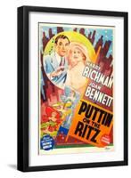 PUTTIN' ON THE RITZ, US re-release poster art, from left: Harry Richman, Joan Bennett, 1930-null-Framed Art Print