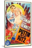 PUTTIN' ON THE RITZ, US re-release poster art, from left: Harry Richman, Joan Bennett, 1930-null-Mounted Art Print