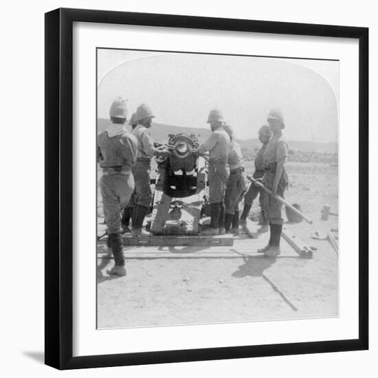 Putting a Shell into a Siege Train Gun at the Modder River, South Africa, Boer War, 1900-Underwood & Underwood-Framed Giclee Print