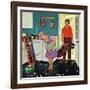 "Putting Around in the Kitchen," September 3, 1960-Richard Sargent-Framed Giclee Print