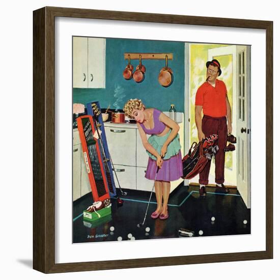 "Putting Around in the Kitchen," September 3, 1960-Richard Sargent-Framed Giclee Print