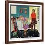 "Putting Around in the Kitchen," September 3, 1960-Richard Sargent-Framed Premium Giclee Print