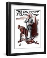 "Putting around the Office," Saturday Evening Post Cover, October 20, 1923-Walter Beach Humphrey-Framed Premium Giclee Print