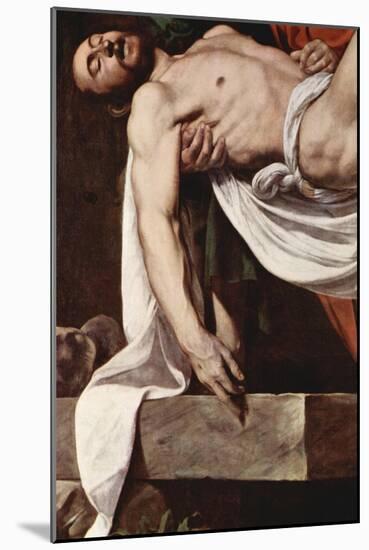 Putting Christ in the Tomb-Caravaggio-Mounted Art Print