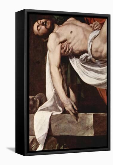 Putting Christ in the Tomb-Caravaggio-Framed Stretched Canvas