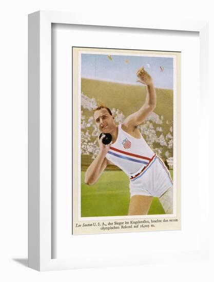 Putting the Shot: Won by Leo Sexton (Usa) with a New Olympic Record of 16.005M-null-Framed Photographic Print