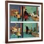 "Putting Time in the Office," February 18, 1961-Richard Sargent-Framed Giclee Print